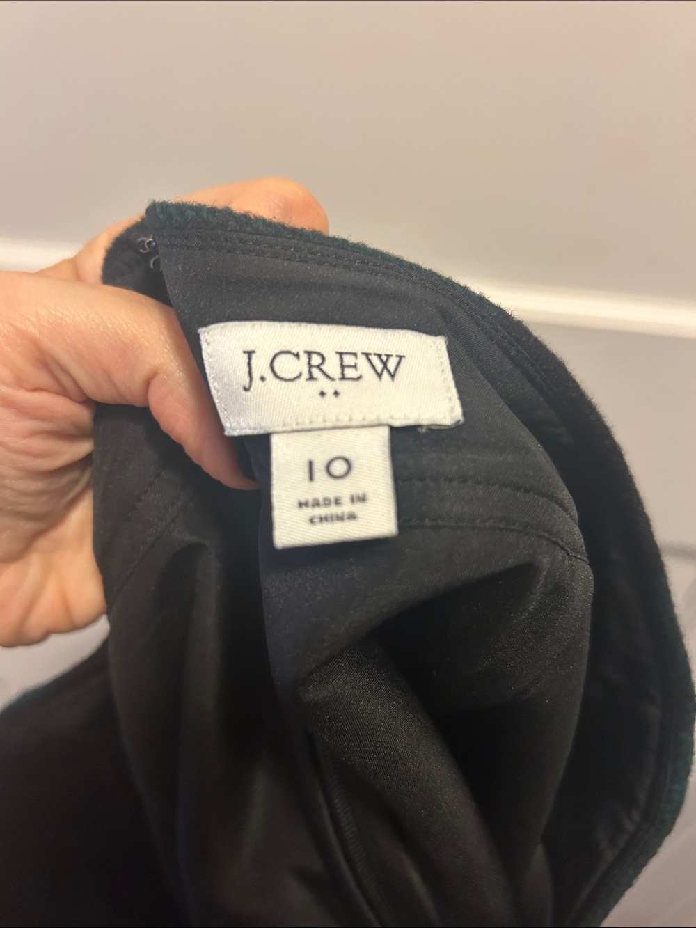 J. Crew Dark Green & Black Plaid A-Line Wool Mini Skirt - 10, NWOT - Picture 4 of 8